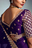 Glamorous Purple Sequins Organza Wedding Wear Saree With Blouse