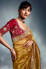 Tantalizing Mustard Yellow Embroidered Organza Event Wear Saree With Blouse