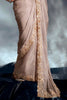 Incredible Beige Embroidered Organza Party Wear Saree With Blouse