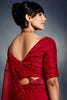 Alluring Red Cut Dana Work Organza Reception Wear Saree With Blouse