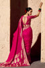 Attractive Pink Zari Weaving Georgette Festival Wear Saree With Blouse