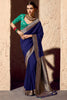 Spectacular Blue Zari Weaving Georgette Festival Wear Saree With Blouse