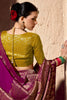 Awesome Purple Zari Weaving Georgette Wedding Wear Saree With Blouse