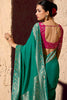 Amazing Green Zari Weaving Georgette Traditional Saree With Blouse