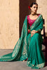 Amazing Green Zari Weaving Georgette Traditional Saree With Blouse