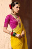 Graceful Yellow Zari Weaving Georgette Festival Wear Saree With Blouse