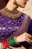 Lovable Purple Zari Weaving Georgette Wedding Wear Saree With Blouse