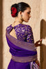 Lovable Purple Zari Weaving Georgette Wedding Wear Saree With Blouse