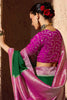 Beautiful Green Zari Weaving Georgette Traditional Saree With Blouse