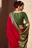 Outstanding Red Zari Weaving Georgette Festival Wear Saree With Blouse