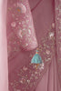 Fantastic Baby Pink Border Work Organza Engagement Wear Saree