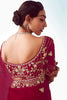 Stylish Maroon Embroidery Organza Wedding Saree With Blouse