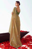 Alluring Brown Embroidered Organza Party Wear Saree With Blouse