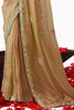 Alluring Brown Embroidered Organza Party Wear Saree With Blouse