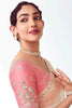 Wonderful White Border Work Organza Reception Wear Saree With Blouse