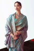 Alluring Light Blue Border Work Organza Engagement Wear Saree