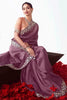 Beautiful Purple Border Work Organza Festival Wear Saree With Blouse
