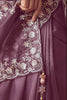 Beautiful Purple Border Work Organza Festival Wear Saree With Blouse