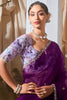 Attractive Magenta Border Work Organza Reception Wear Saree With Blouse