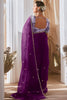 Attractive Magenta Border Work Organza Reception Wear Saree With Blouse
