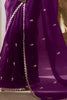 Attractive Magenta Border Work Organza Reception Wear Saree With Blouse