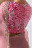 Awesome Pink Organza Engagement Wear Saree With Printed Blouse