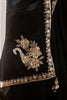 Precious Black Border Work Organza Reception Wear Saree With Printed Blouse