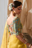 Dazzling Yellow Organza Haldi Wear Saree With Floral Printed Blouse