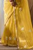 Dazzling Yellow Organza Haldi Wear Saree With Floral Printed Blouse