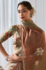 Magnetic Light Green Floral Embroidered Organza Ombre Saree With Blouse