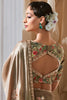 Magnetic Light Green Floral Embroidered Organza Ombre Saree With Blouse