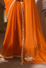 Outstanding Orange Organza Event Wear Saree With Printed Blouse