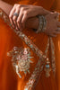 Outstanding Orange Organza Event Wear Saree With Printed Blouse