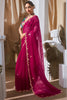 Tantalizing Hot Pink Border Work Organza Festival Wear Saree With Blouse