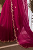 Tantalizing Hot Pink Border Work Organza Festival Wear Saree With Blouse