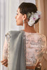 Fascinating Grey Border Work Organza Party Wear Saree With Blouse