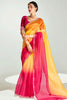 Graceful Mustard Yellow Ombre Organza Border Work Saree With Blouse