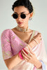 Elegant Multi-Color Border Work Organza Party Wear Saree With Blouse