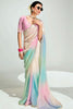 Elegant Multi-Color Border Work Organza Party Wear Saree With Blouse