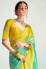 Fantastic Green Border Work Organza Event Wear Saree With Blouse