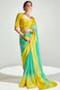 Fantastic Green Border Work Organza Event Wear Saree With Blouse