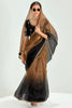 Lovely Brown & BLack Organza Reception Wear Saree With Blouse
