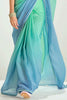 Gorgeous Sea Green Border Work Organza Engagement Wear Saree