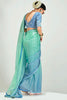 Gorgeous Sea Green Border Work Organza Engagement Wear Saree
