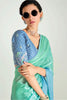 Gorgeous Sea Green Border Work Organza Engagement Wear Saree