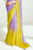 Marvelous Lavender Border Work Organza Festival Wear Saree
