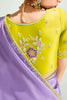 Marvelous Lavender Border Work Organza Festival Wear Saree