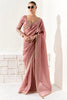 Precious Peach Sequins Tissue Silk Festival Wear Saree With Blouse
