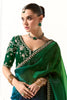 Amazing Teal Green Border Work Tissue Silk Party Wear Saree