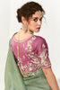 Alluring Pista Green Border Work Tissue Silk Saree With Blouse